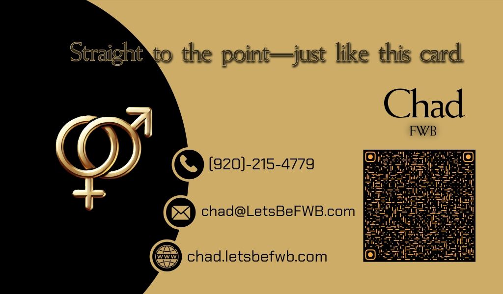 Chad's LetsBeFWB business card with contact info and QR code